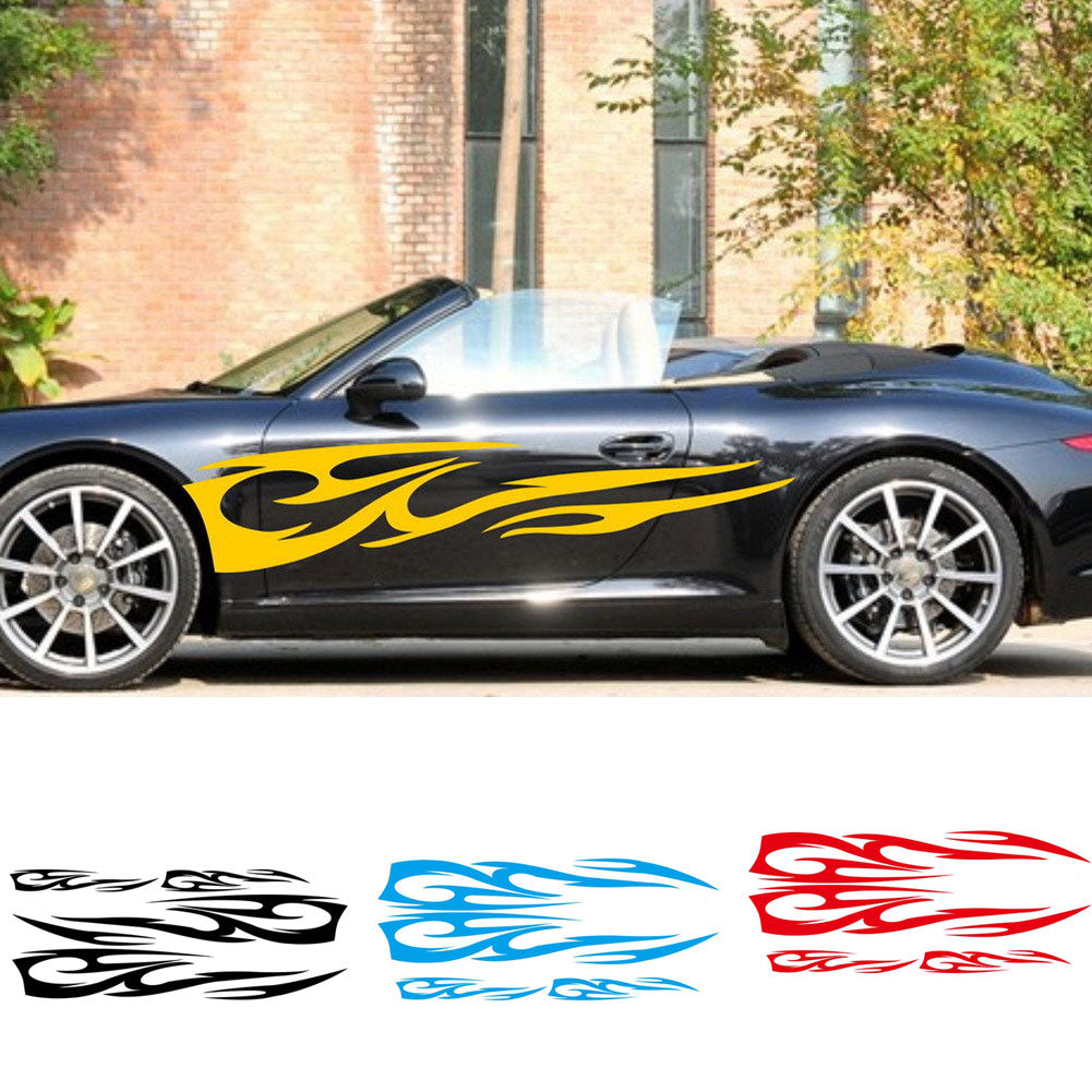 4Pcs Popular Car Decal Flame Totem Graphics Side Body Hood Sticker Decoration