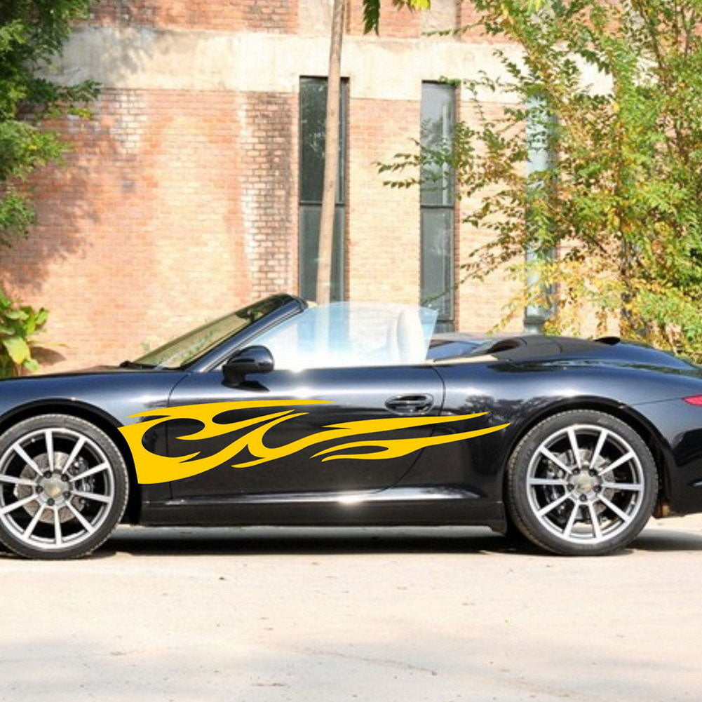 4Pcs Popular Car Decal Flame Totem Graphics Side Body Hood Sticker Decoration