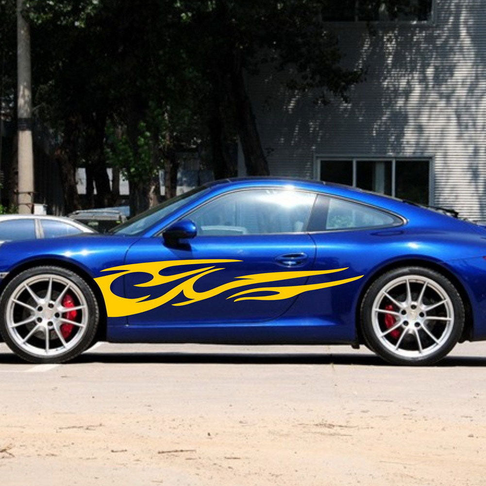 4Pcs Popular Car Decal Flame Totem Graphics Side Body Hood Sticker Decoration