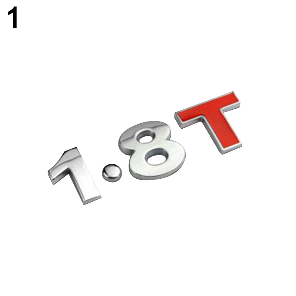 1.8/2.0/2.4/2.8/3.0T Letters Car Rear Trunk Decal Emblem Badge Sticker Decor