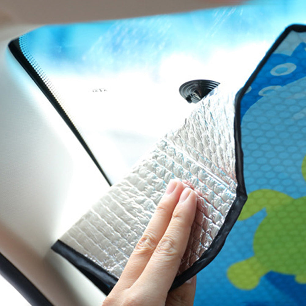 Cute Cartoon Sea Animal Summer Car Front Windshield Sun Shade Anti-UV Cover