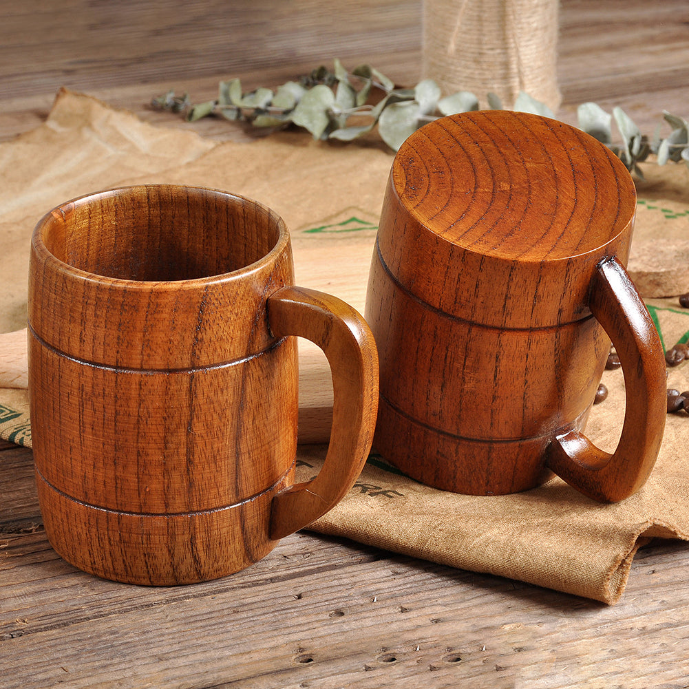 320ml Wooden Beer Tea Coffee Cup Water Heatproof Home Office Party Drinkware