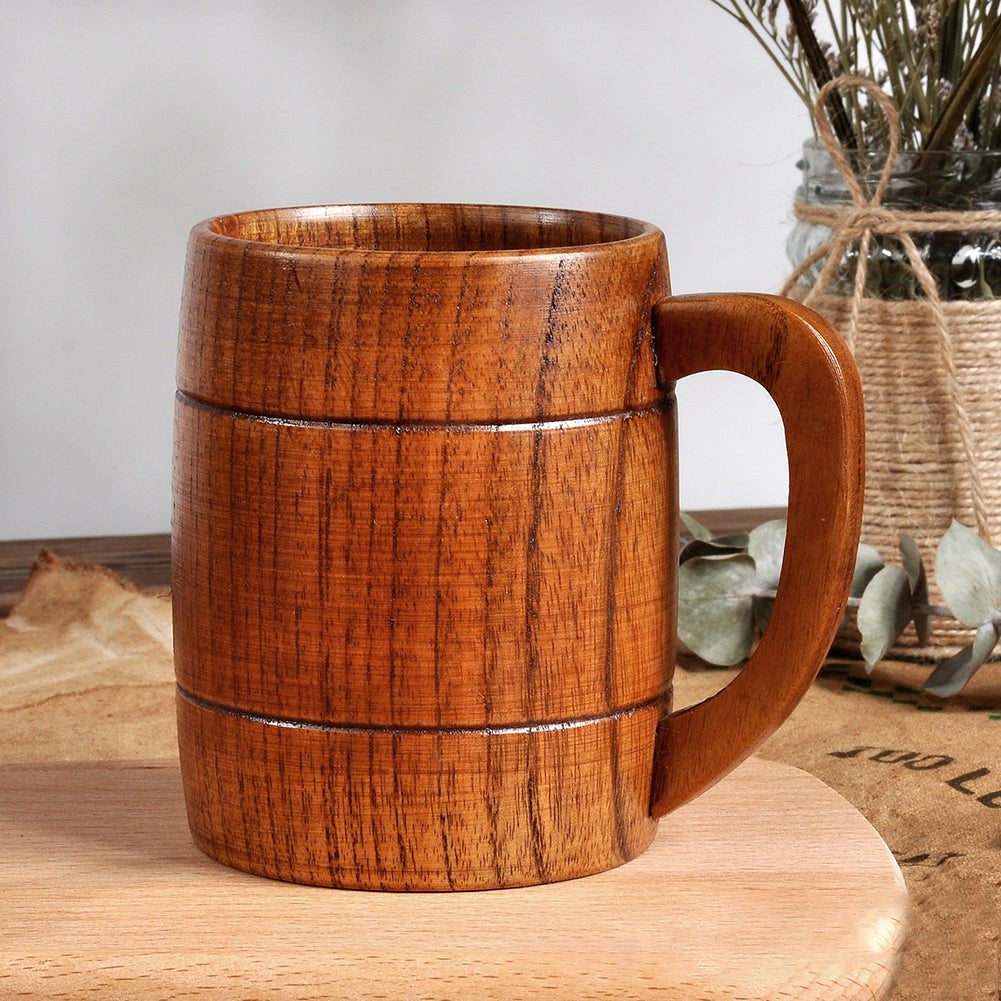 320ml Wooden Beer Tea Coffee Cup Water Heatproof Home Office Party Drinkware