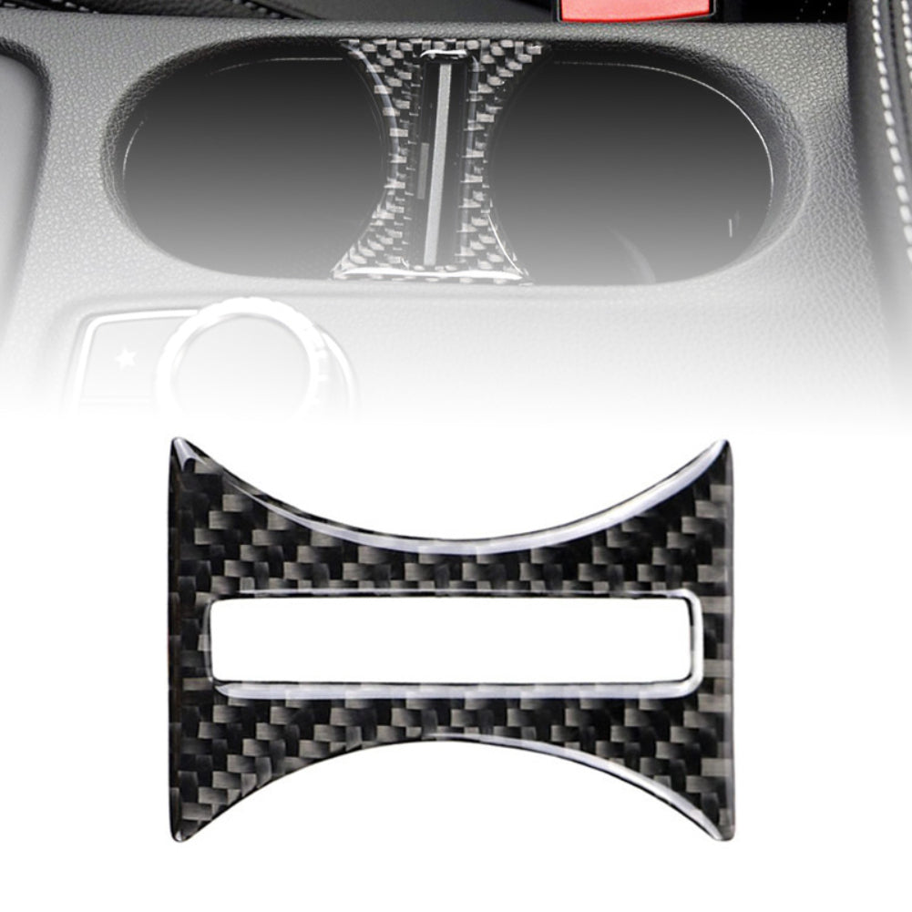 Carbon Fiber Car Cup Holder Cover Trim Sticker Decor for Benz A Class CLA GLA