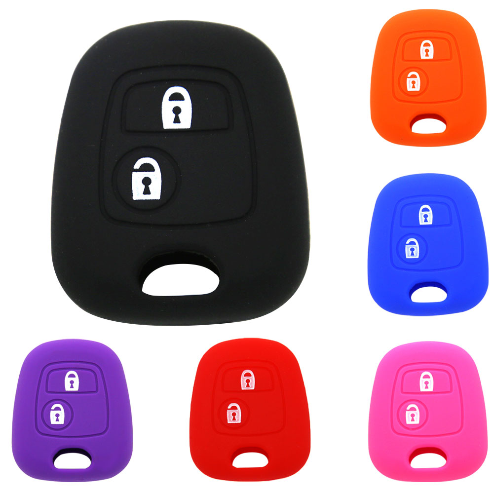 2 Button Silicone Car Remote Flip Key Fob Shell Protect Cover Case for Peugeot