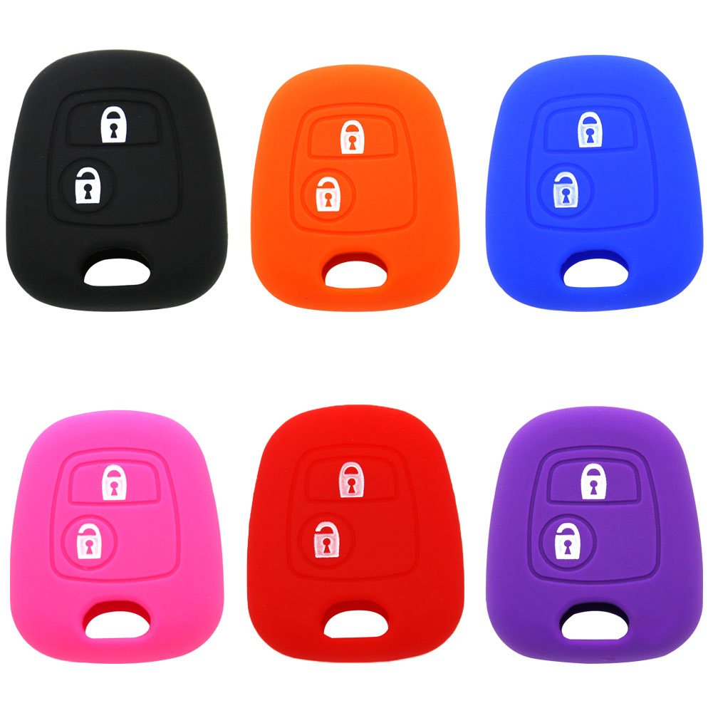 2 Button Silicone Car Remote Flip Key Fob Shell Protect Cover Case for Peugeot