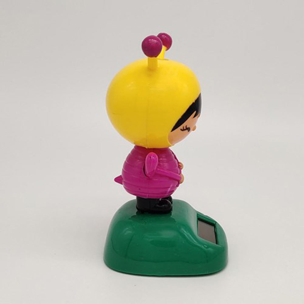 Cartoon Bee Solar Powered Car Dashboard Decoration Flip Flap Pot Swing Toy Gift