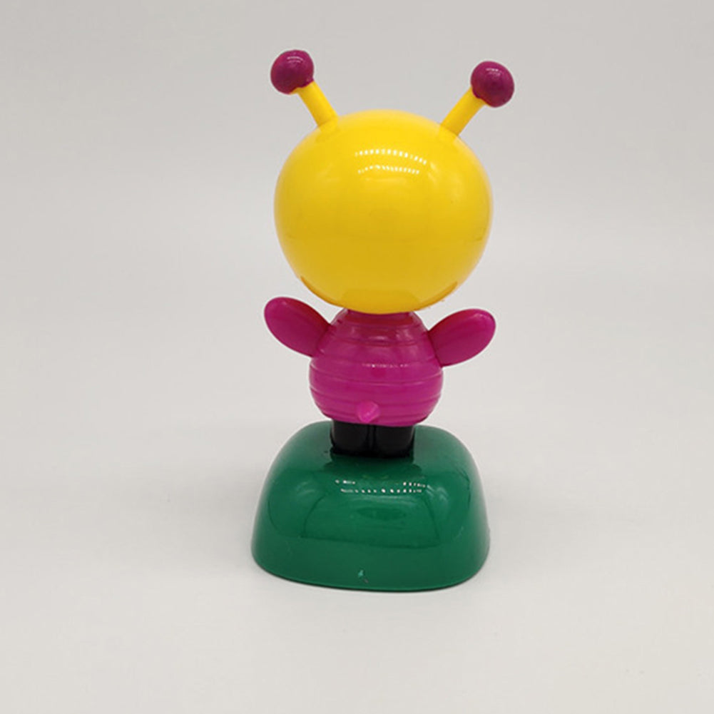 Cartoon Bee Solar Powered Car Dashboard Decoration Flip Flap Pot Swing Toy Gift