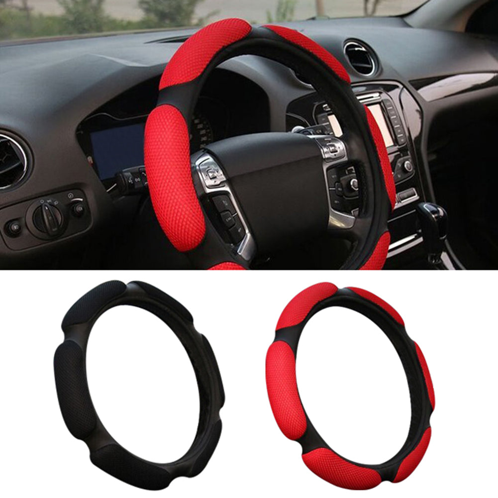 Stylish Universal Car Vehicle Faux Leather Anti-Slip Steering Wheel Cover Decor