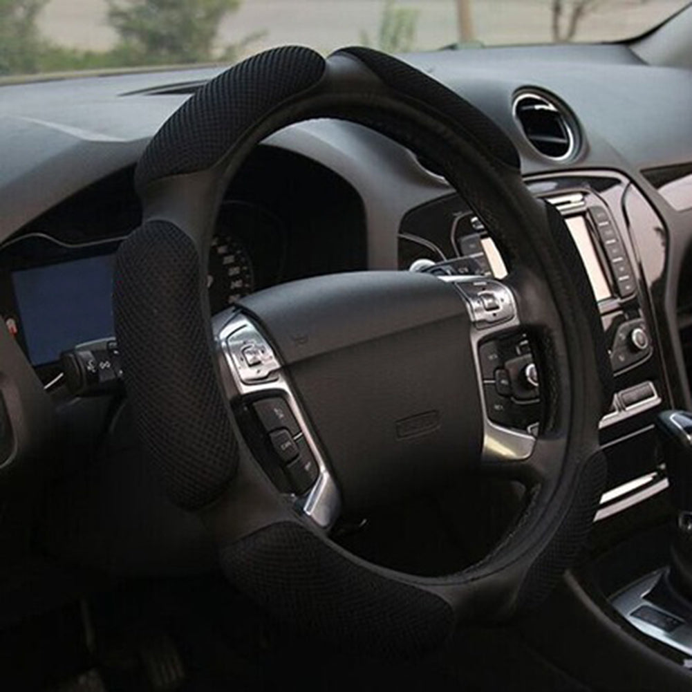 Stylish Universal Car Vehicle Faux Leather Anti-Slip Steering Wheel Cover Decor