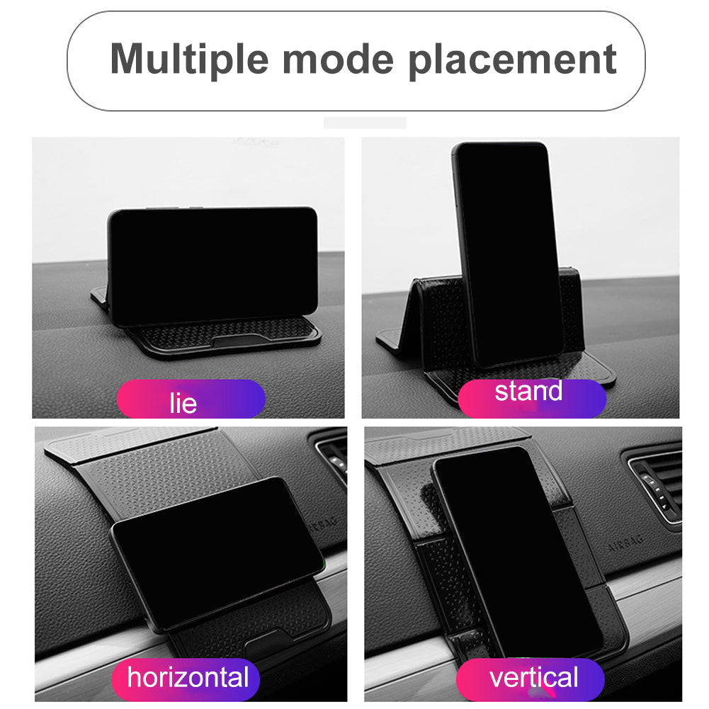 Multifunction Foldable Car Dashboard Anti-slip Mat Pad Phone Glasses Holder