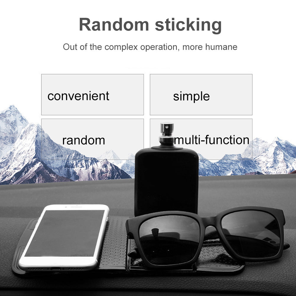 Multifunction Foldable Car Dashboard Anti-slip Mat Pad Phone Glasses Holder