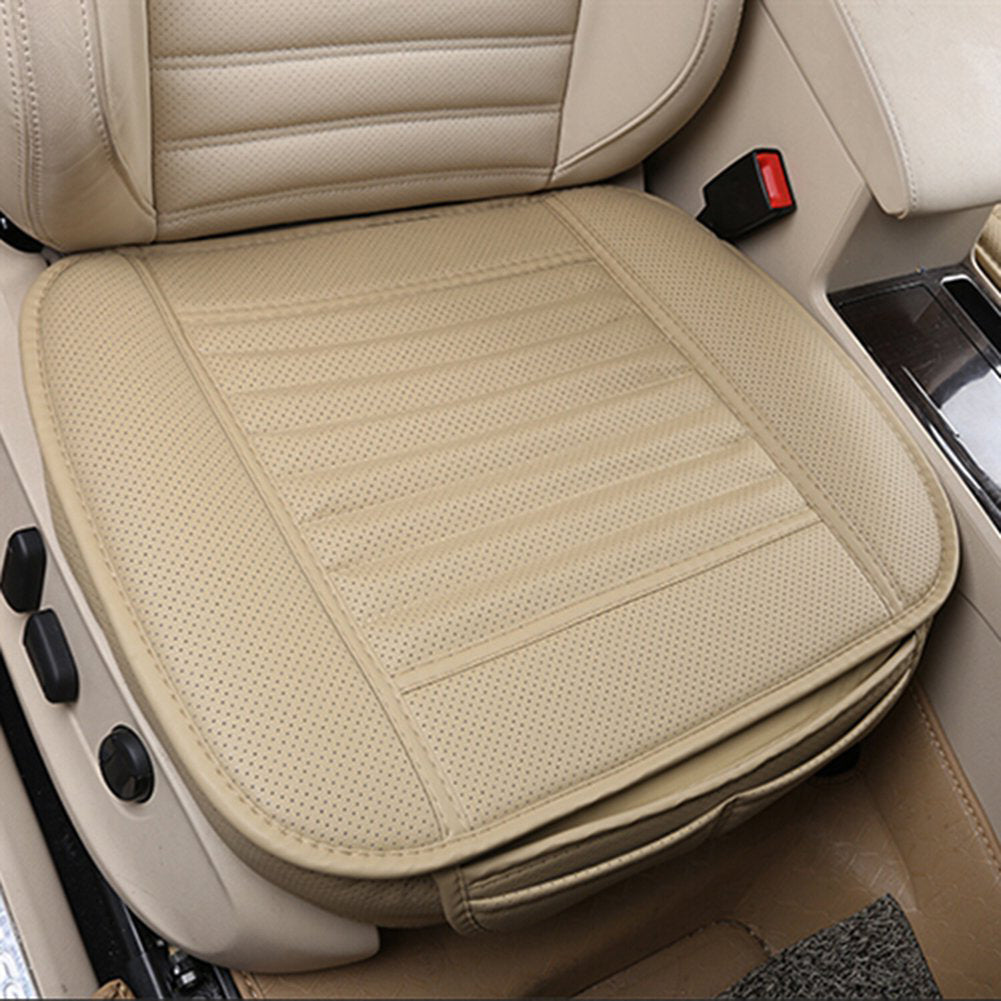 Faux Leather Bamboo Charcoal Anti-slip Breathable Car Seat Pad Cover with Pocket