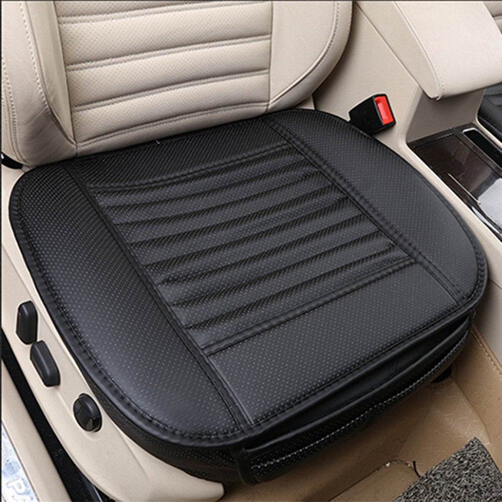 Faux Leather Bamboo Charcoal Anti-slip Breathable Car Seat Pad Cover with Pocket