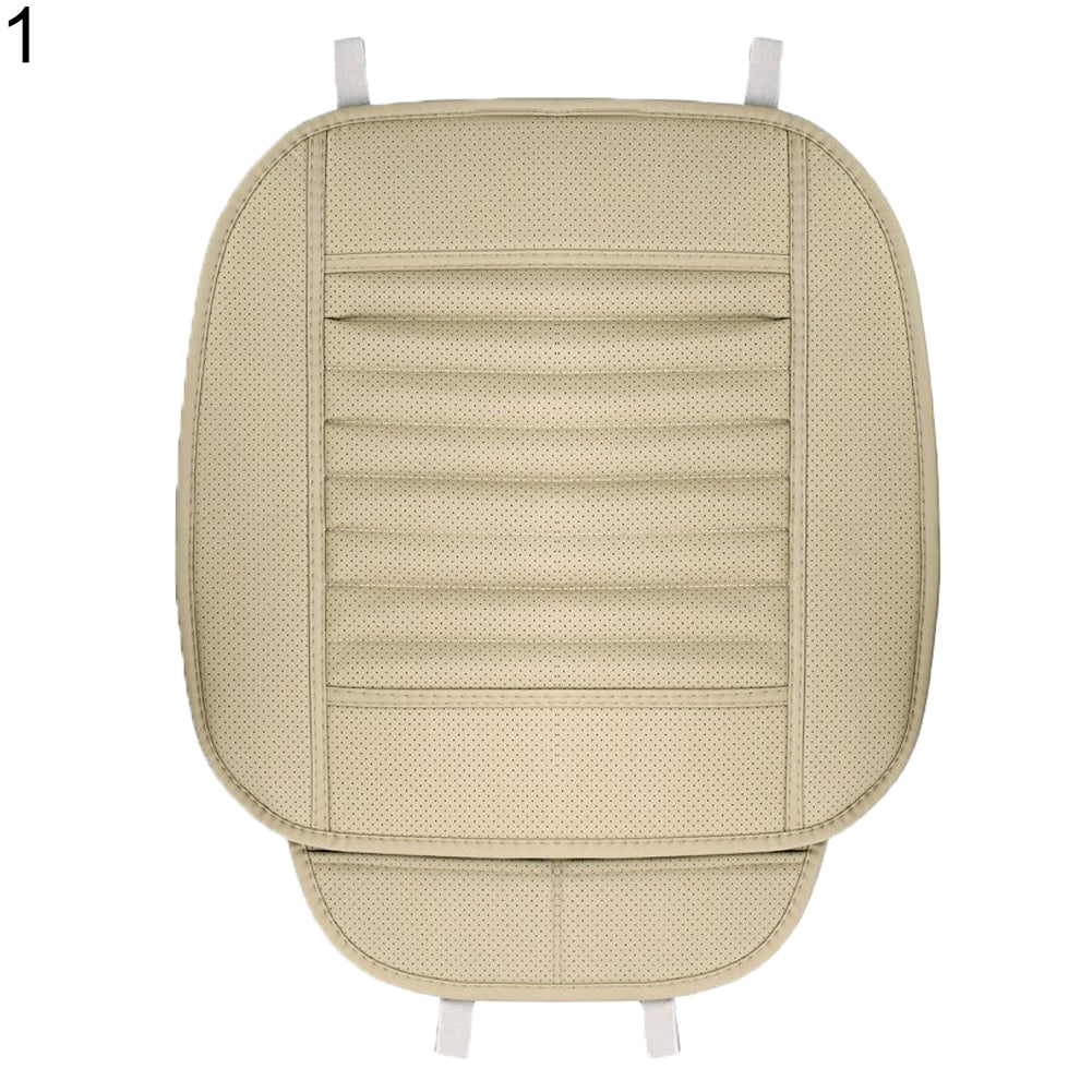 Faux Leather Bamboo Charcoal Anti-slip Breathable Car Seat Pad Cover with Pocket