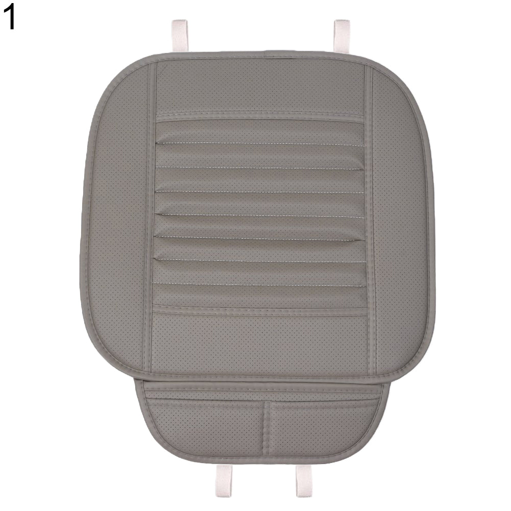 Faux Leather Bamboo Charcoal Anti-slip Breathable Car Seat Pad Cover with Pocket