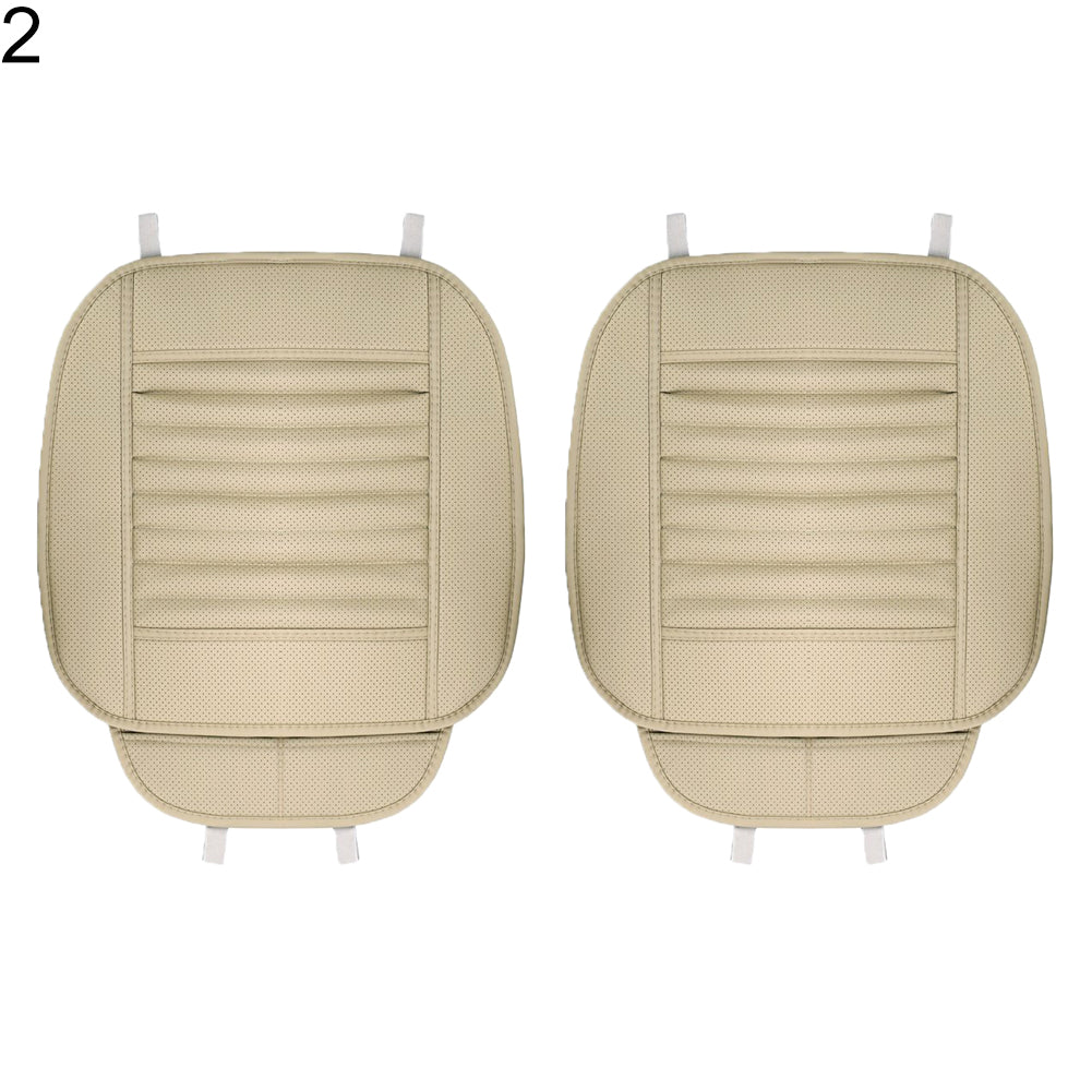 Faux Leather Bamboo Charcoal Anti-slip Breathable Car Seat Pad Cover with Pocket