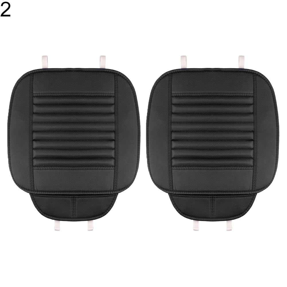 Faux Leather Bamboo Charcoal Anti-slip Breathable Car Seat Pad Cover with Pocket