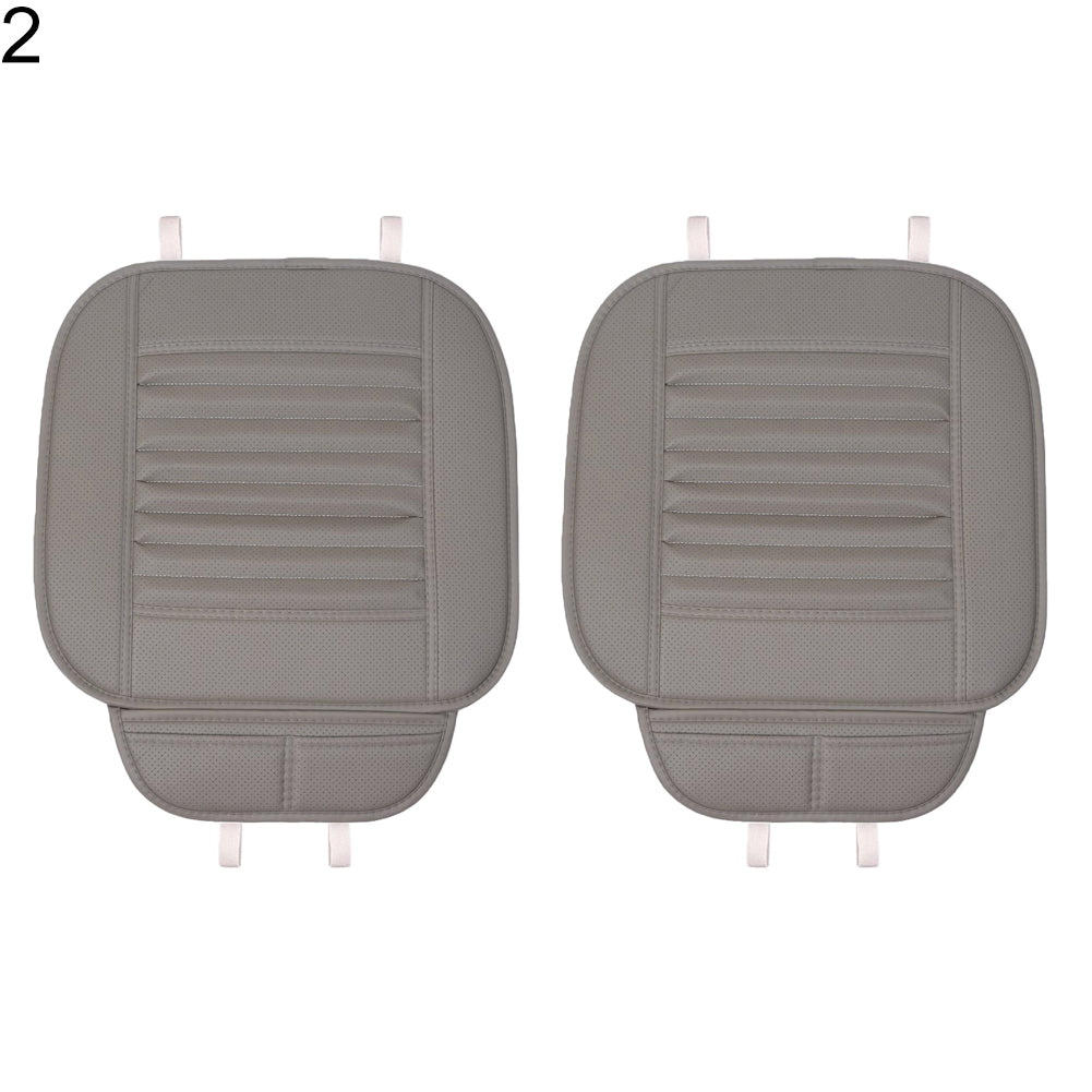 Faux Leather Bamboo Charcoal Anti-slip Breathable Car Seat Pad Cover with Pocket
