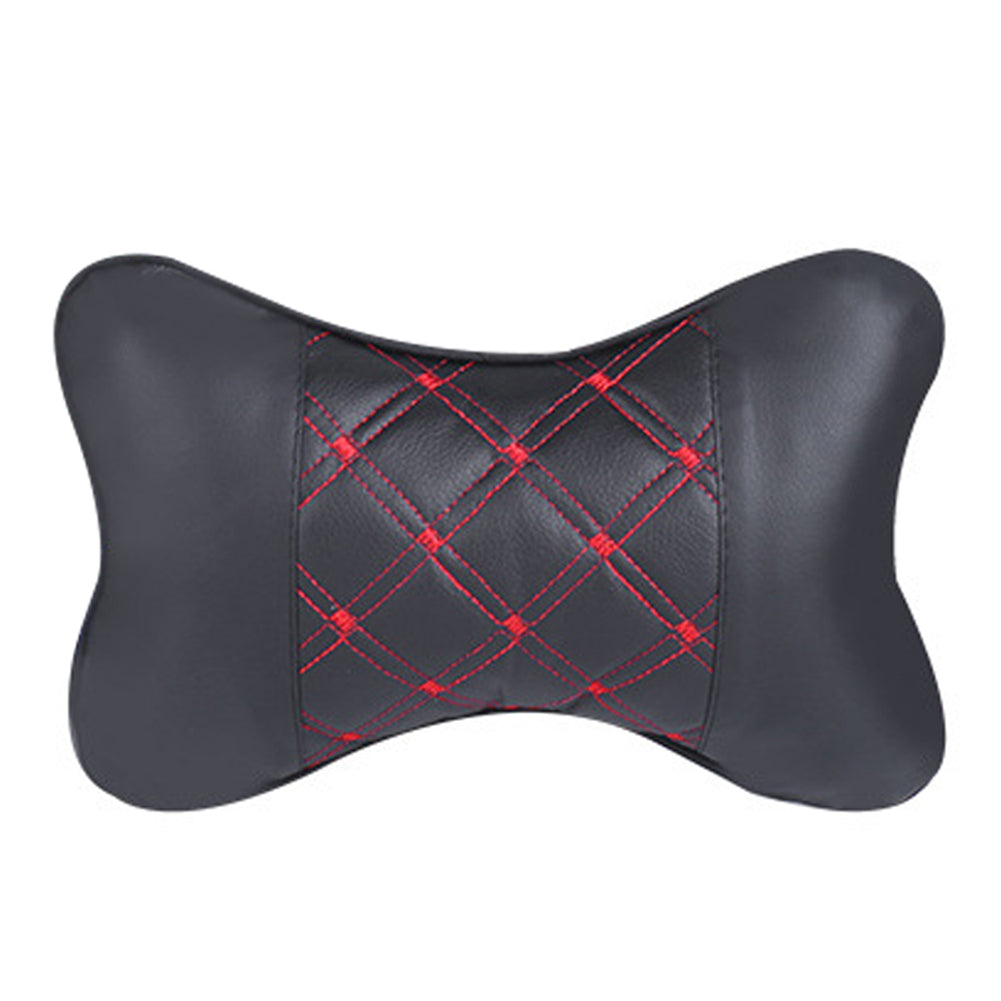 Car Seat Headrest Neck Head Support Faux Leather PP Cotton Soft Pillow Cushion