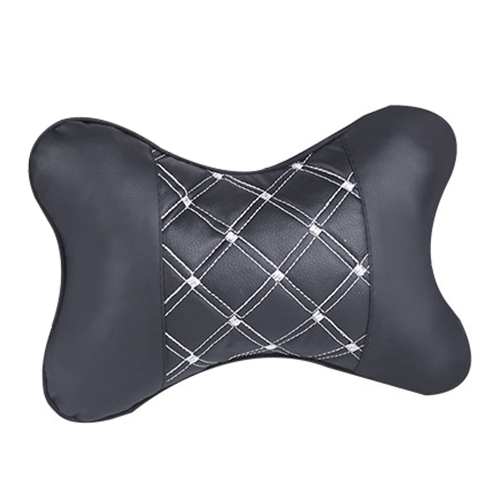 Car Seat Headrest Neck Head Support Faux Leather PP Cotton Soft Pillow Cushion