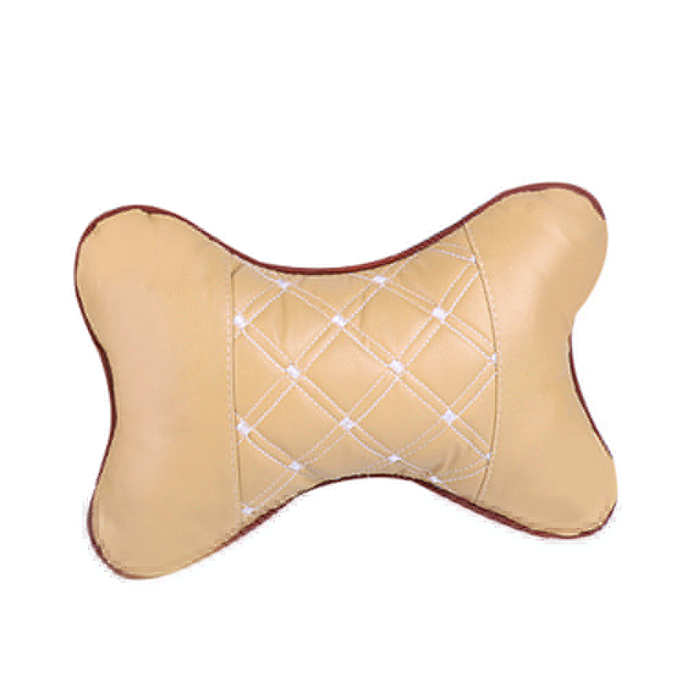 Car Seat Headrest Neck Head Support Faux Leather PP Cotton Soft Pillow Cushion