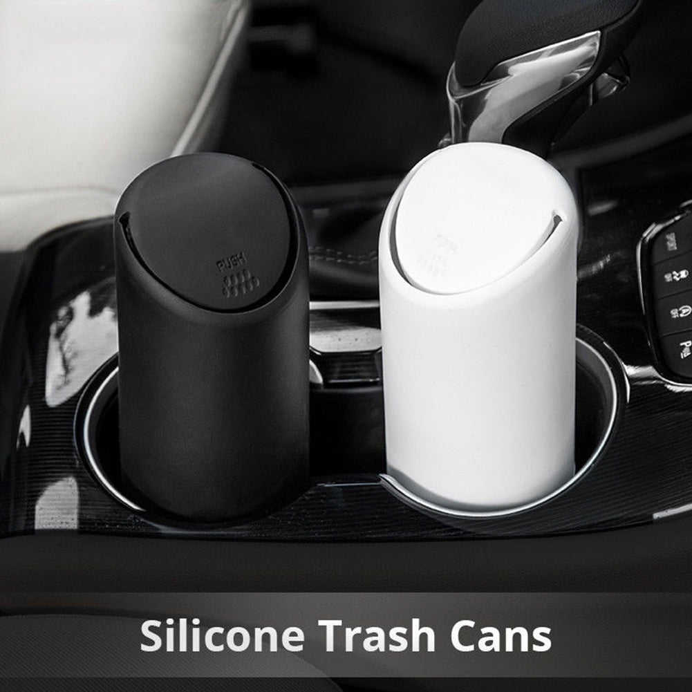 Creative Stylish Car Vehicle Silicone Trash Can Garbage Bin Storage Box with Lid