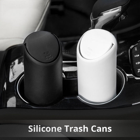 Creative Stylish Car Vehicle Silicone Trash Can Garbage Bin Storage Box with Lid