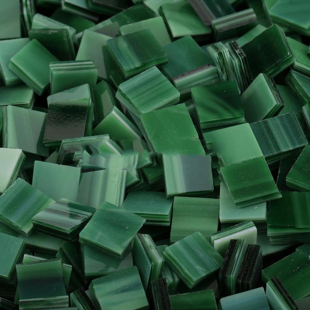 250 Pcs Glass Mosaic Tiles Pieces for DIY Crafts Material Supplies 10x10mm