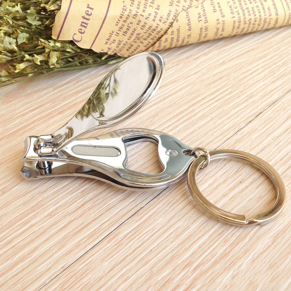Nail Clippers Bartender Beer Bottle Opener Keychain Key Ring Filer Bar Club Tool
