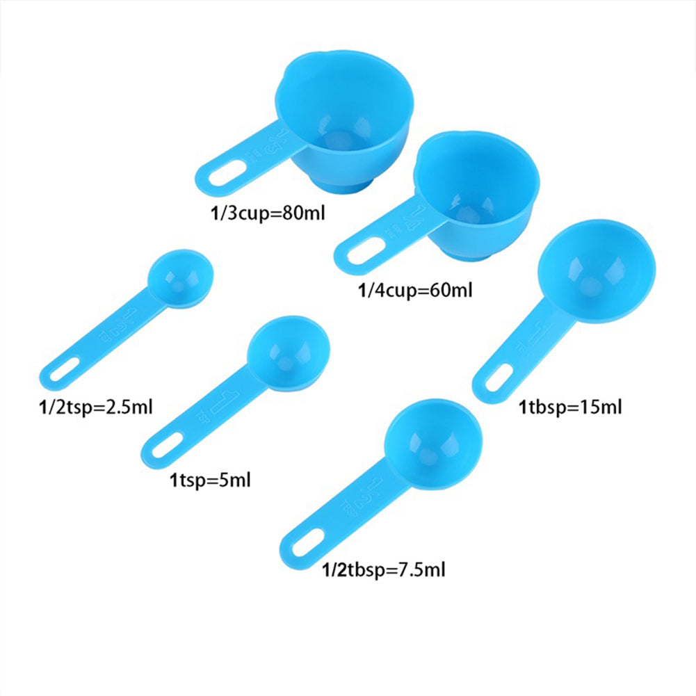 7Pcs/Set Plastic Measuring Spoons Graduated Cup Kitchen Baking Tool Chef Aid