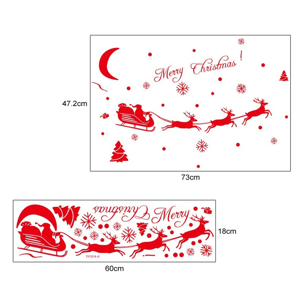 Merry Christmas Sled Snowflake Wall Sticker Home Showcase Window Decal Decor