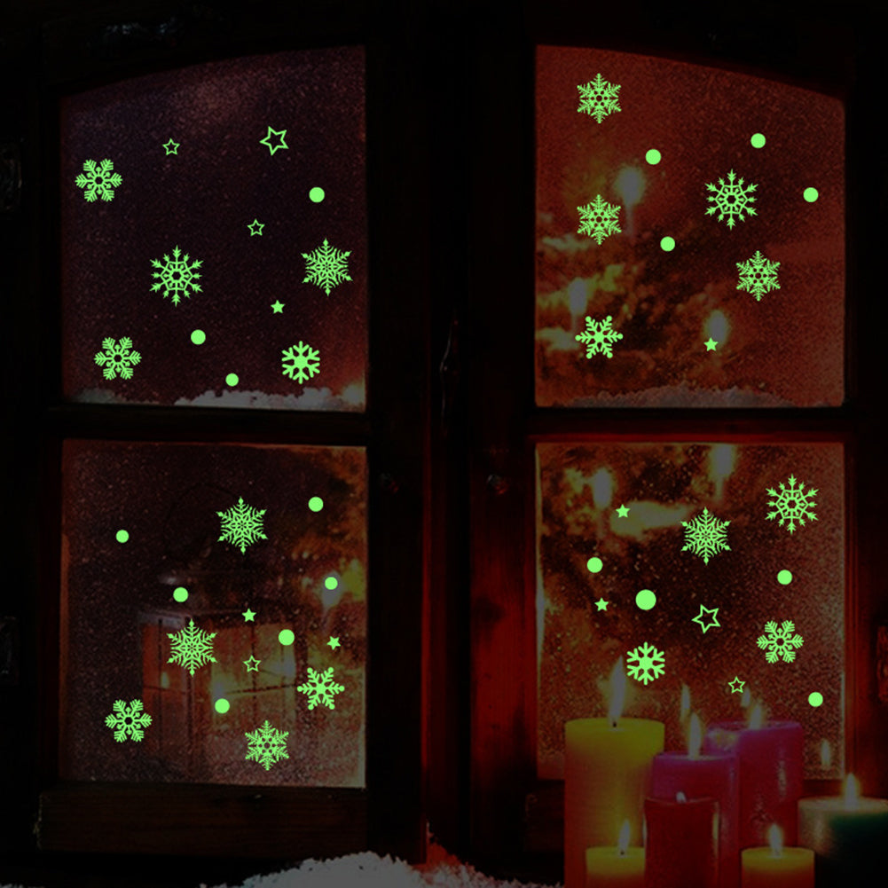 Snowflake Wall Sticker Glow In The Dark Luminous DIY Kids Room Home Decor
