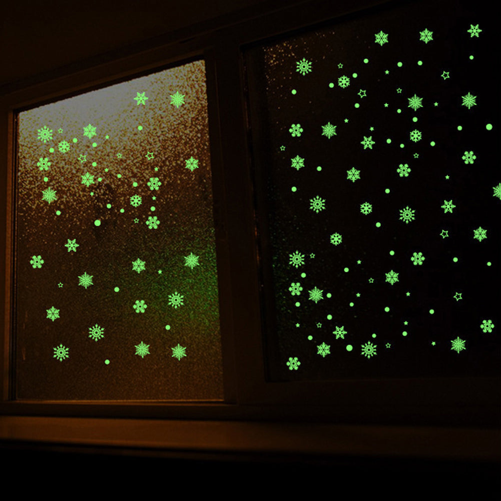 Snowflake Wall Sticker Glow In The Dark Luminous DIY Kids Room Home Decor