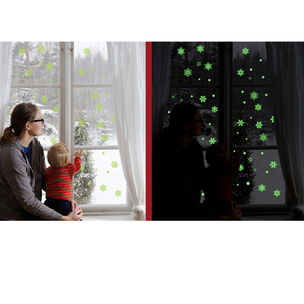 Snowflake Wall Sticker Glow In The Dark Luminous DIY Kids Room Home Decor