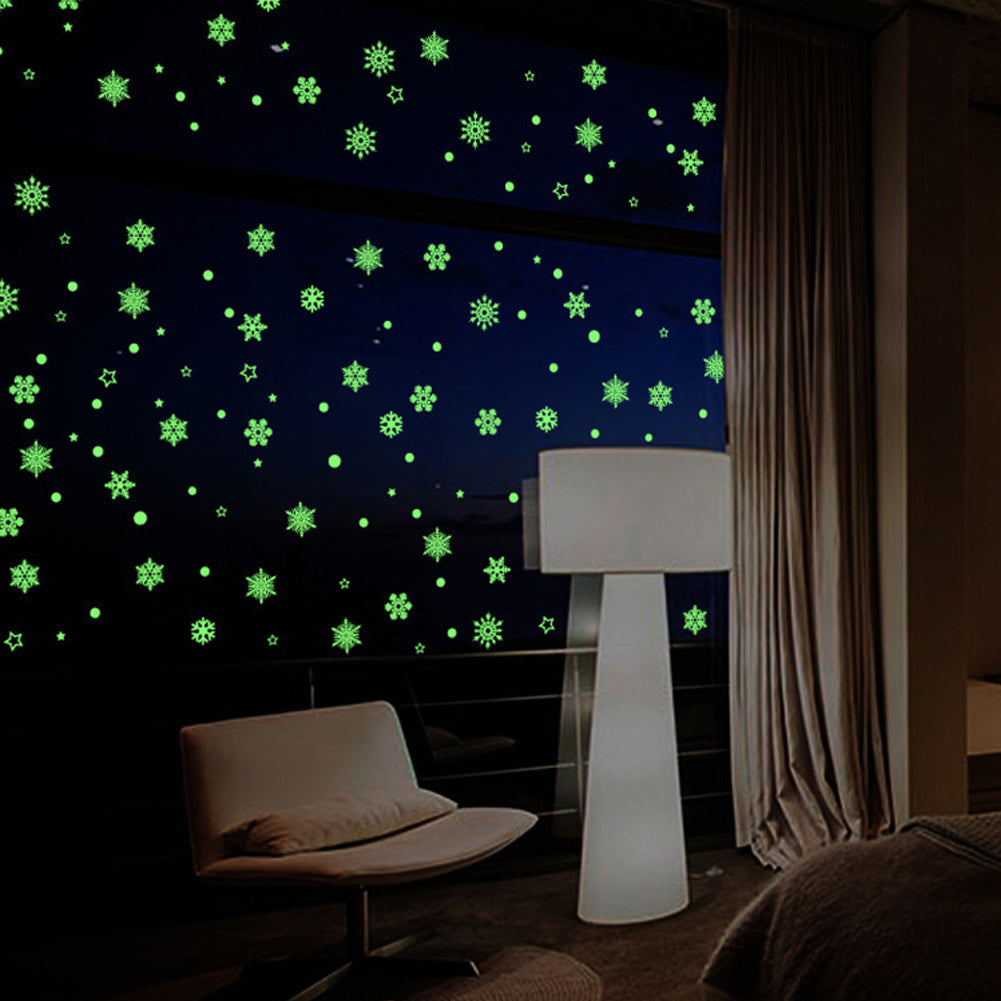 Snowflake Wall Sticker Glow In The Dark Luminous DIY Kids Room Home Decor