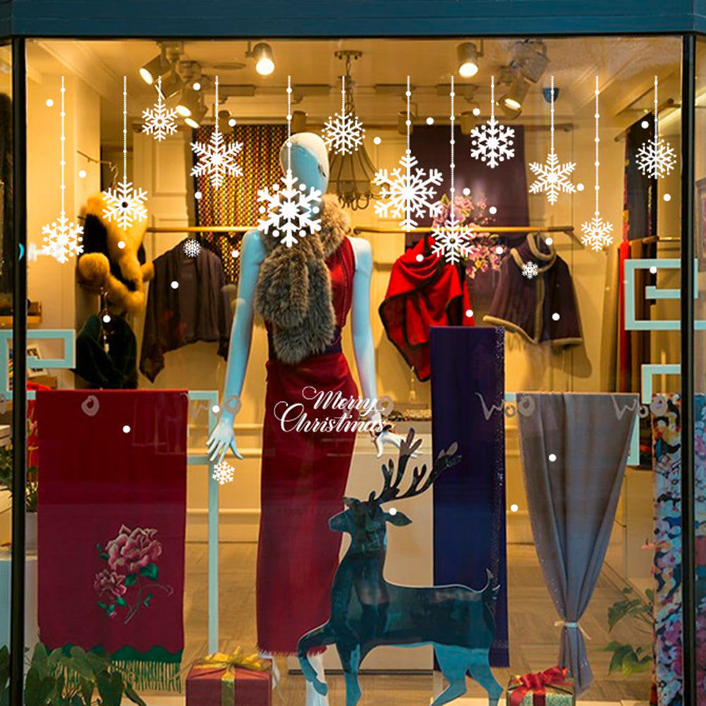 Christmas Snowflake Removable Sticker Wall Glass Window Home Shop Xmas Decor