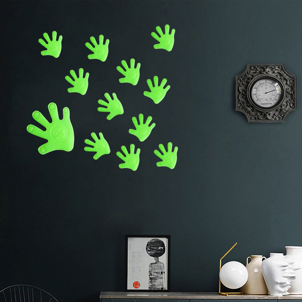 12Pcs Luminous Palm Hand Wall Sticker Glow in Dark Removable Room Decoration