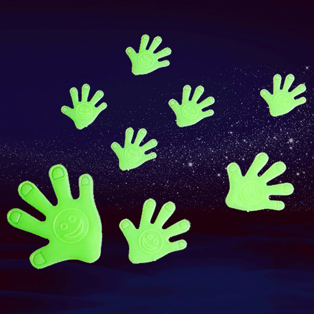 12Pcs Luminous Palm Hand Wall Sticker Glow in Dark Removable Room Decoration