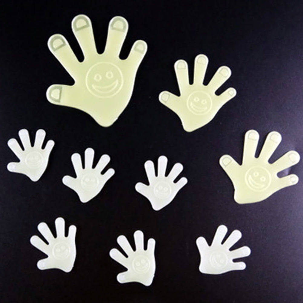 12Pcs Luminous Palm Hand Wall Sticker Glow in Dark Removable Room Decoration