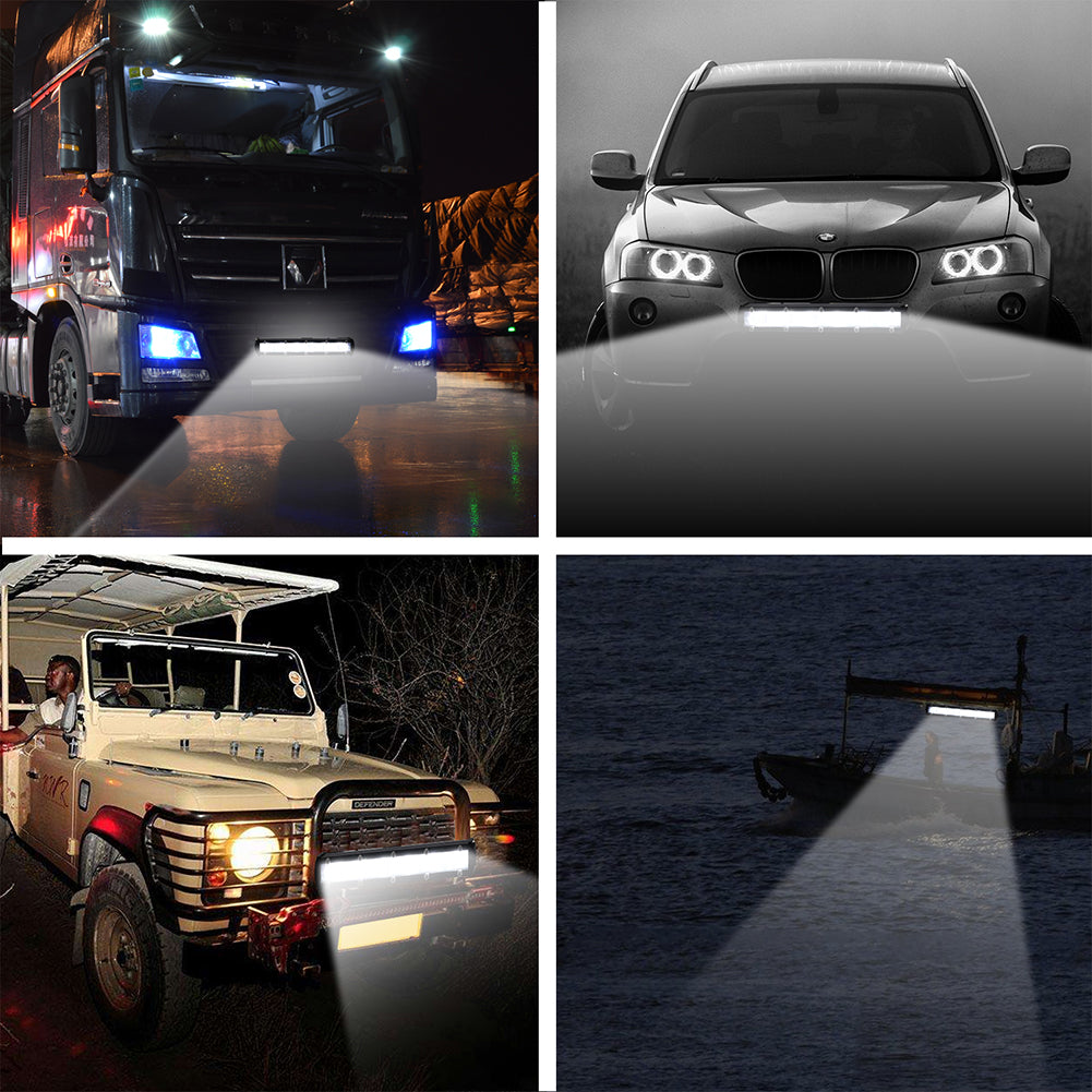 8 Inch 60W Off-road Truck SUV LED Work Light Bar Flood Spot Combo Driving Lamp