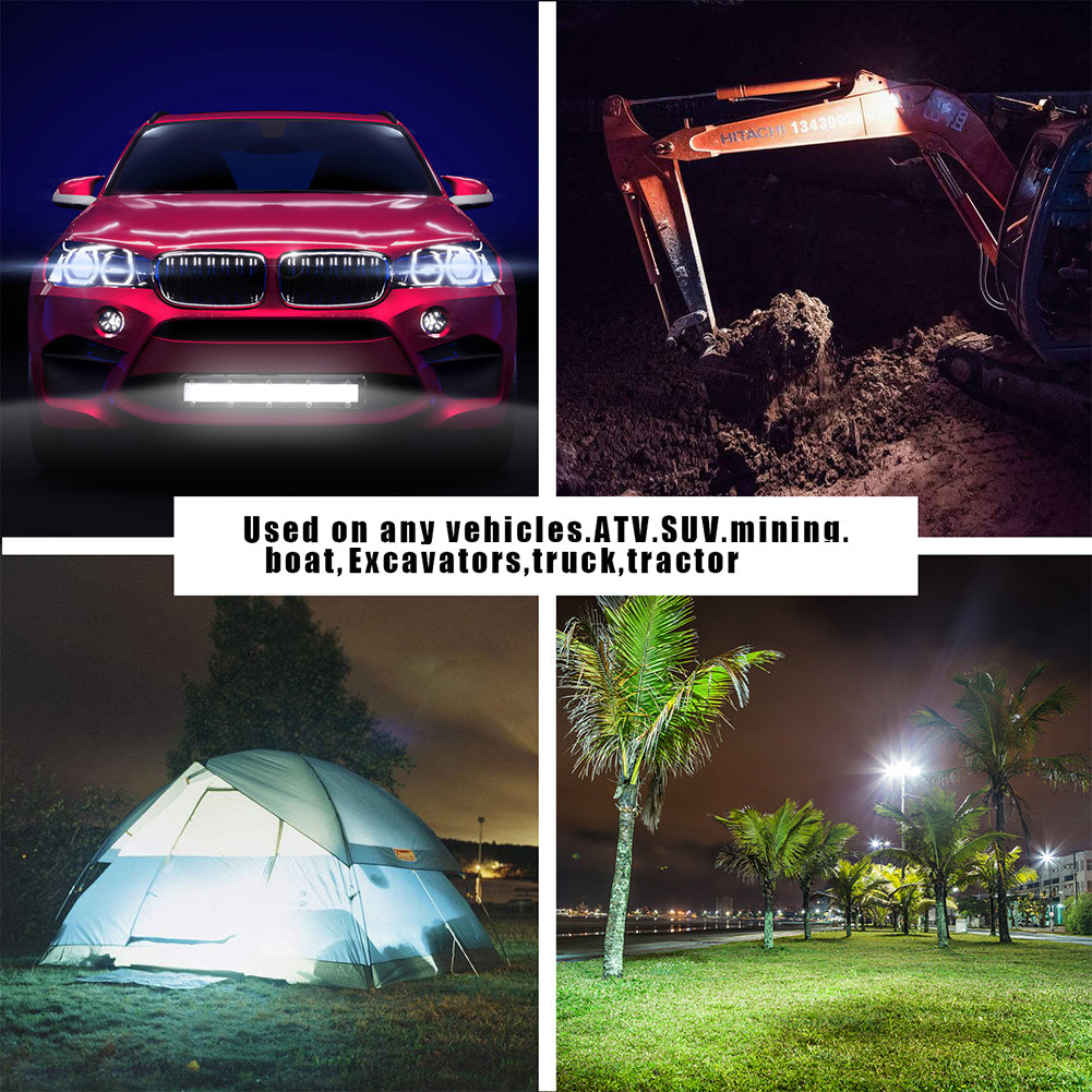 8 Inch 60W Off-road Truck SUV LED Work Light Bar Flood Spot Combo Driving Lamp