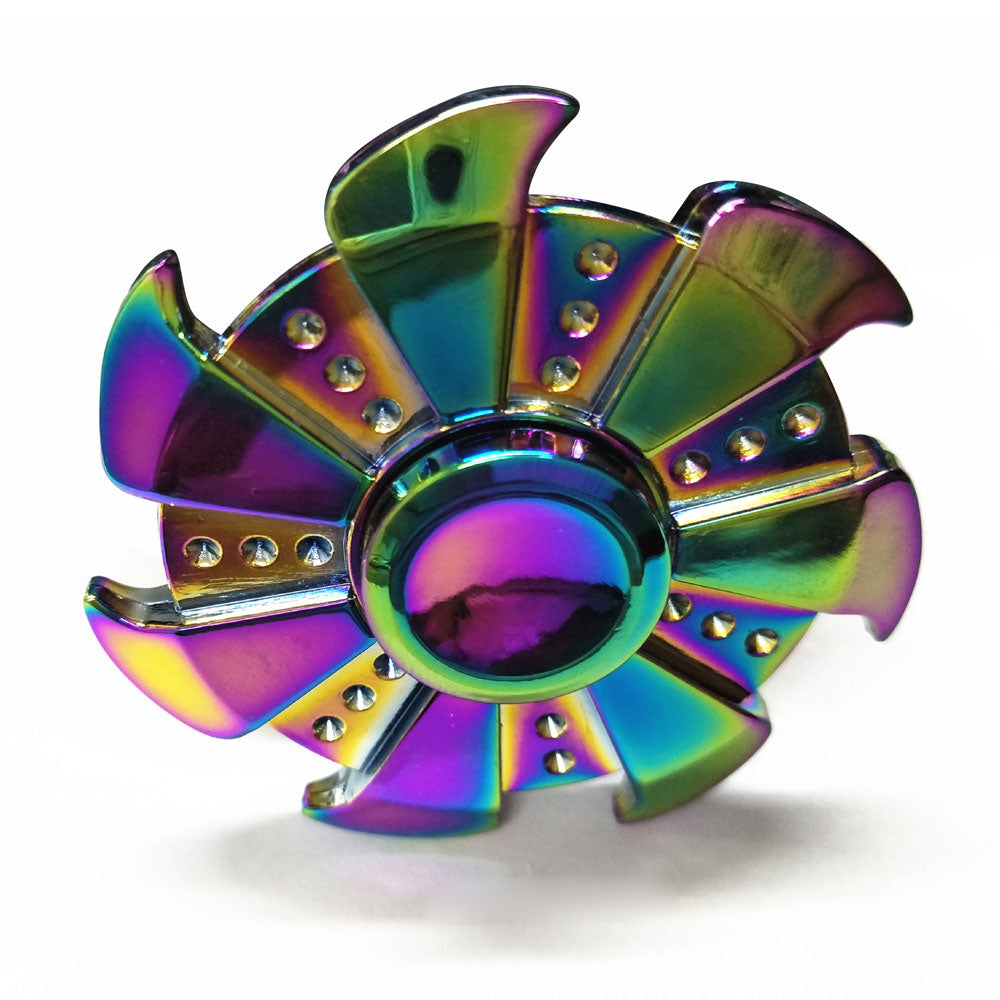 Fidget Spinner Finger Gyro Colorful Fire Wheel  Metal Clover Between Gyro Finger Fingers Decompression Artifact