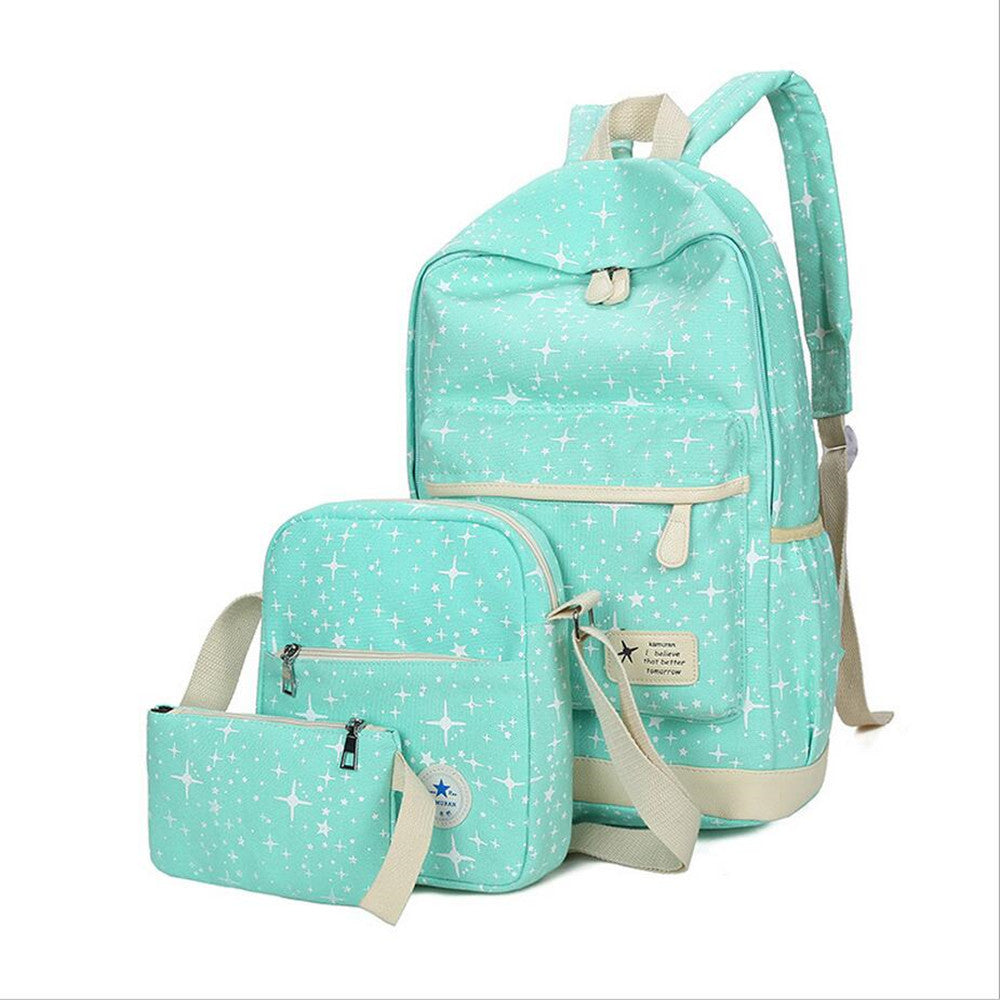 Fashion Star Women Canvas Backpack Schoolbags School For Girl Teenagers Casual Travel Bags Rucksack Cute