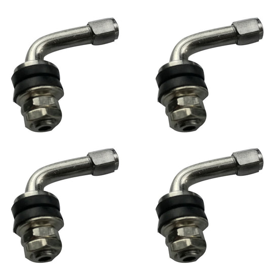 4Pcs Right Angle Chrome Metal Car Motorcycle Wheel Tire Tyre Valve Stems Bolt