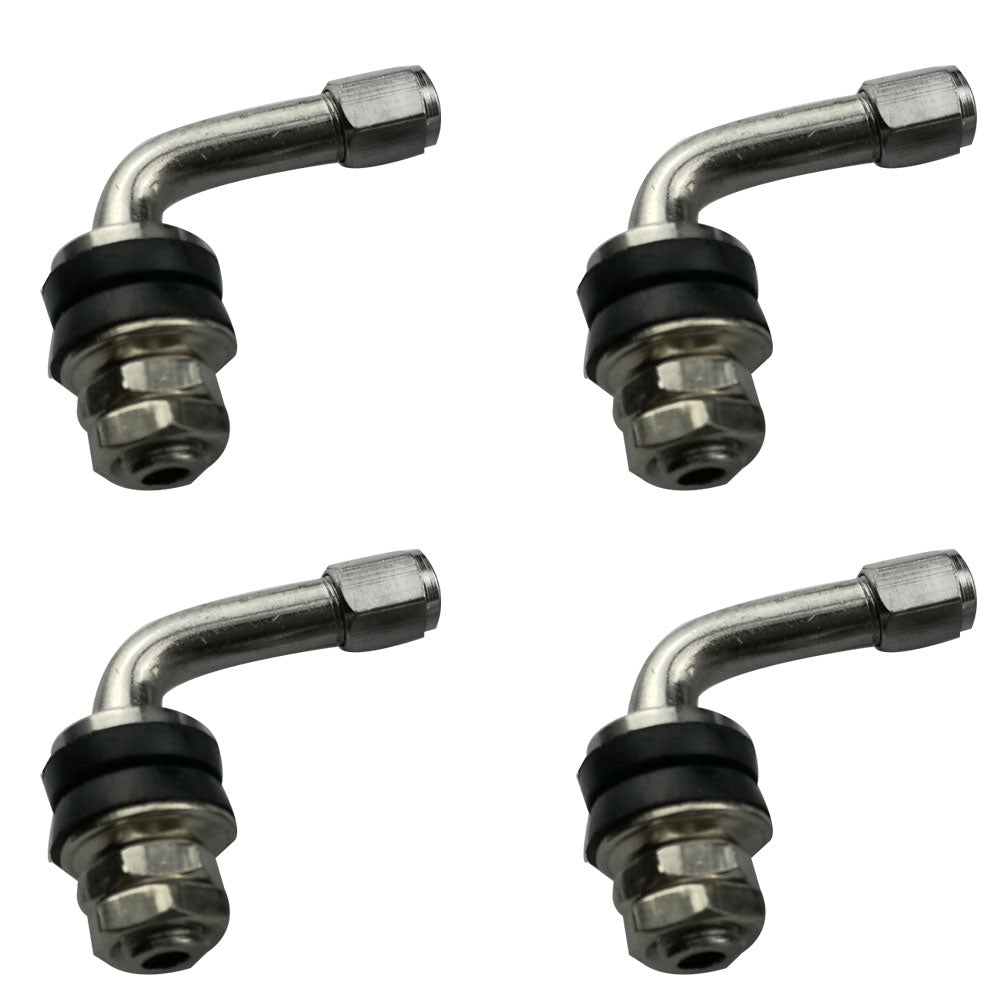 4Pcs Right Angle Chrome Metal Car Motorcycle Wheel Tire Tyre Valve Stems Bolt