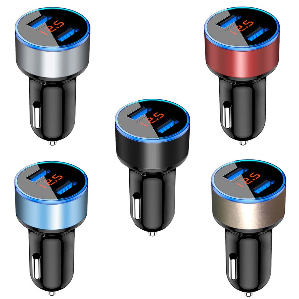 Car Charger Dual USB 3.1A Adapter LED Voltmeter Display for iPhone Samsung