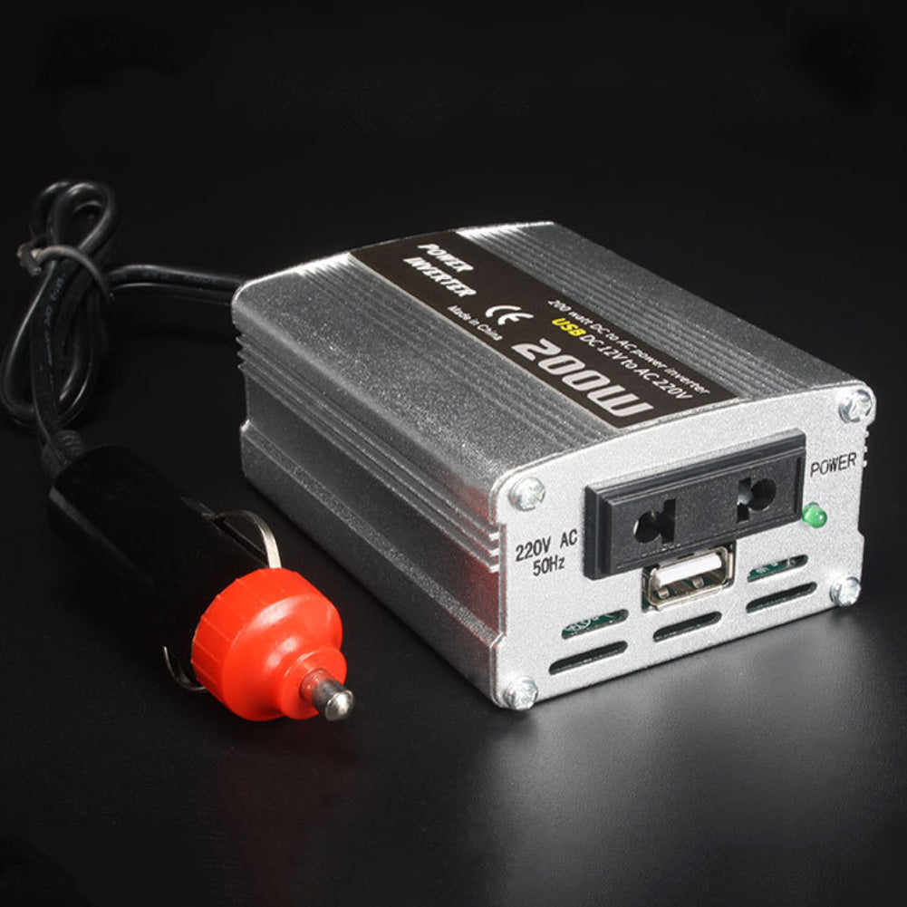 200W USB Port DC 12V to AC 220V Modified Sine Wave Car Power Inverter Charger