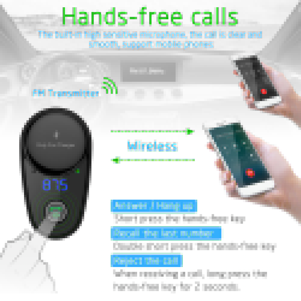 Multifunctional Bluetooth MP3 Player Dual USB Quick Charging Vehicle Car Charger