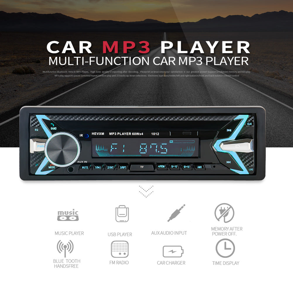 HEVXM 1012 Wireless Bluetooth Car Radio MP3 Media Player Speaker Handsfree Call